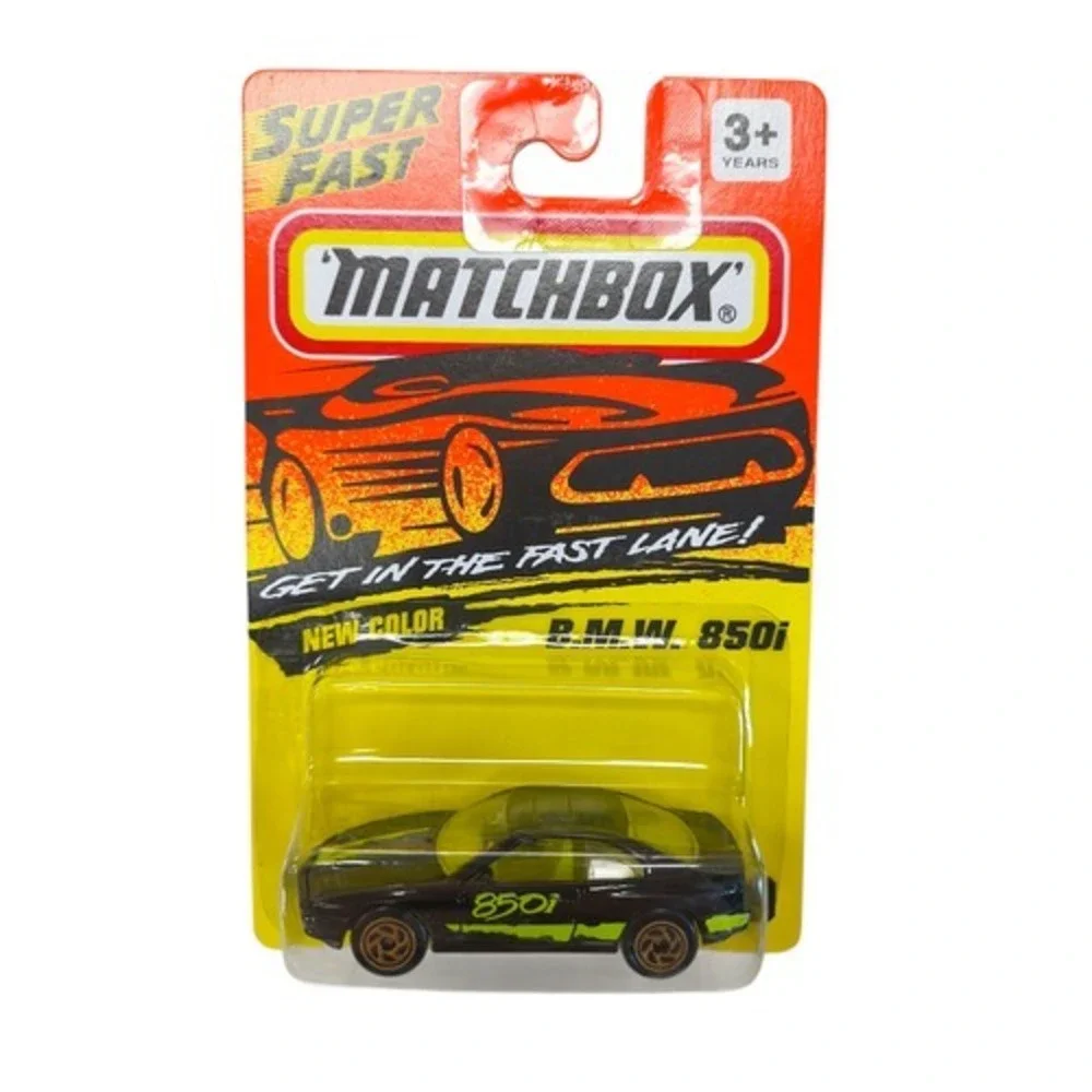 1993 Matchbox Super Fast BMW 850i Black #49 Die Cast